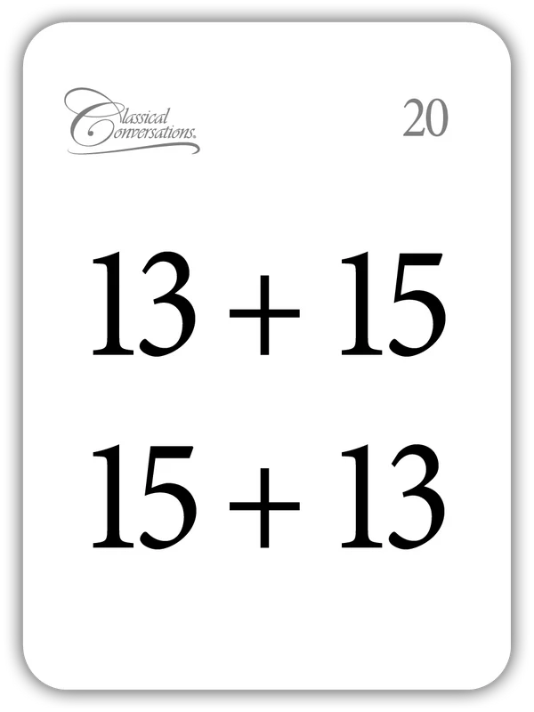 Addition: The Commutative Law (Math Flashcards)