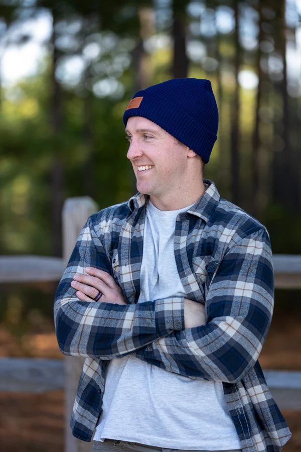 Beanie No Pom (Navy)