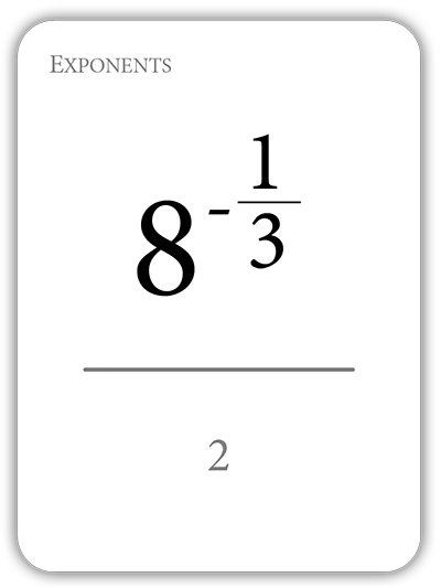 Math Flashcards Exponents: The Forms of Powers