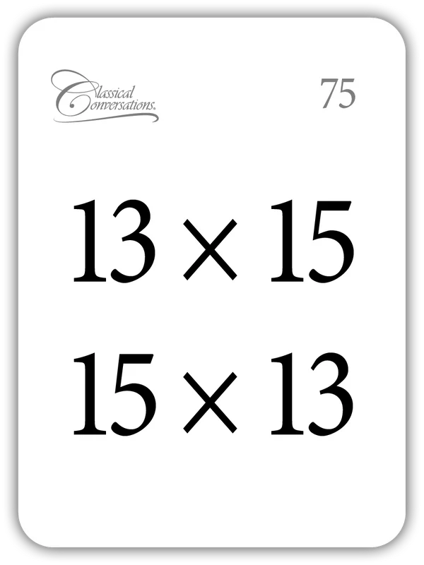 Multiplication: The Commutative Law (Math Flashcards)