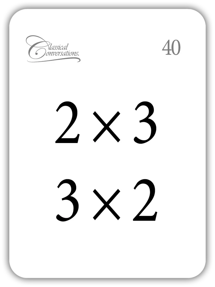 Multiplication: The Commutative Law (Math Flashcards)