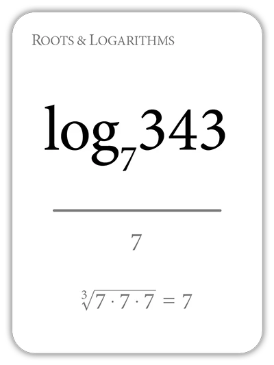 Math Flashcards Roots & Logarithms: Bases and Indices