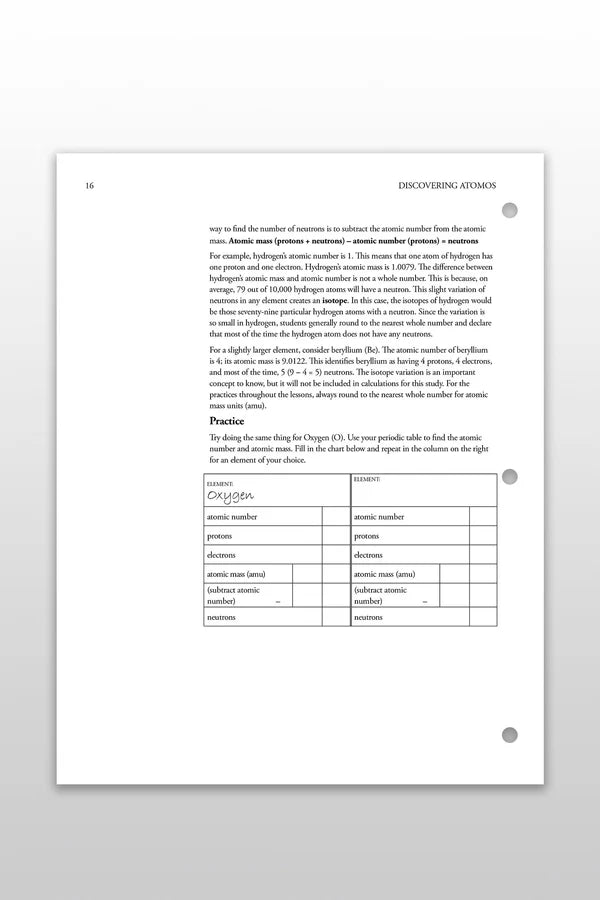 Discovering Atomos: A Grammatical Introduction to Atomic Processes in Chemistry