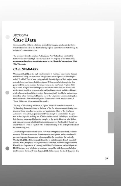 Mock Trial Notebook: Commonwealth v. Zillias