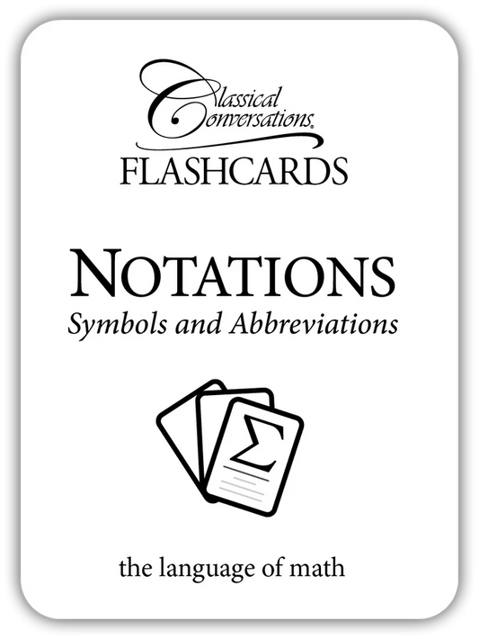 Notations: Symbols and Abbreviations (Math Flashcards)