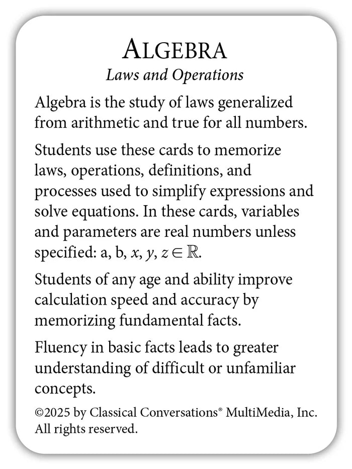 Algebra: Laws and Limits Flashcards
