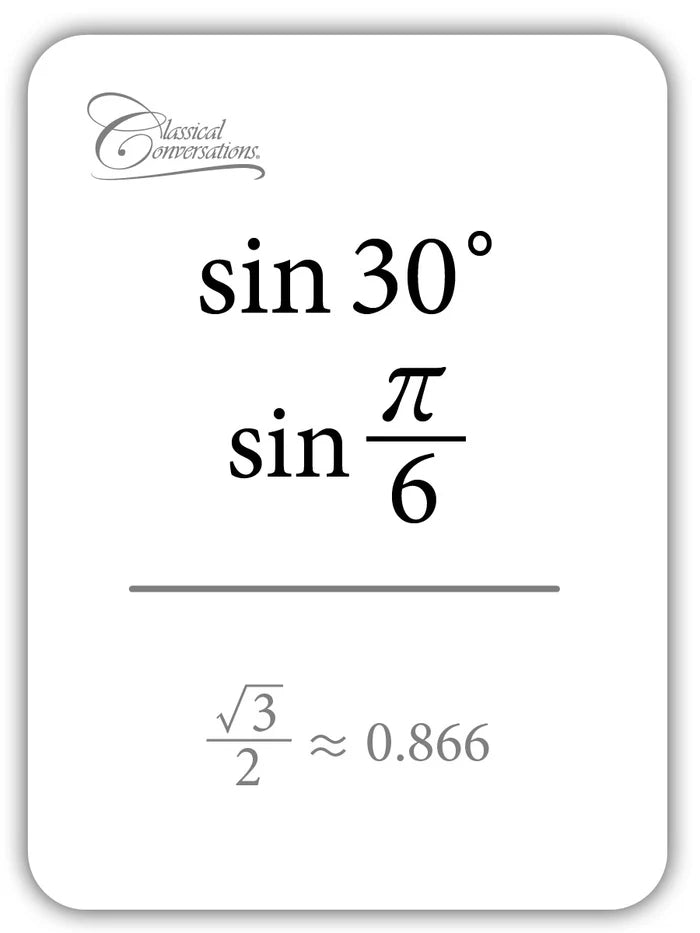 Trigonometry: In Degrees and Radians Flashcards